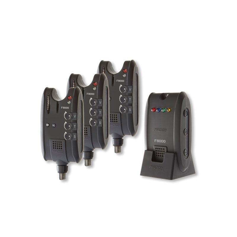 CORMORAN Pro Carp F-8000 Bite Alarm-Set Red Blue Green 3+1Stk.