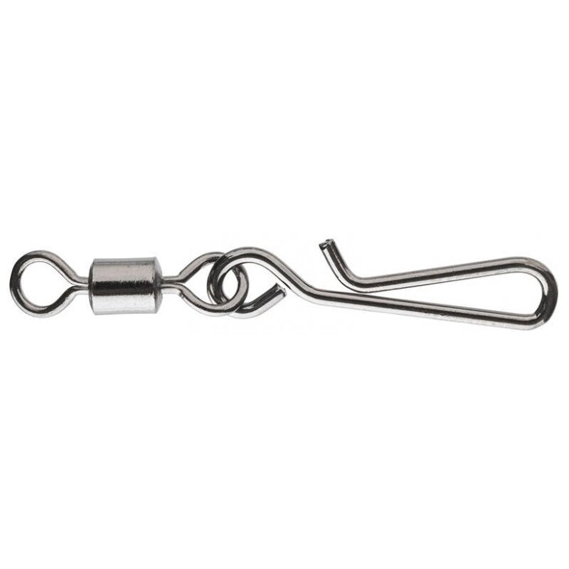 DAIWA Fast Attach Snap M 14kg 10Stk, durable metal snap with swivel for secure terminal tackle connections, ideal for fishing setups.