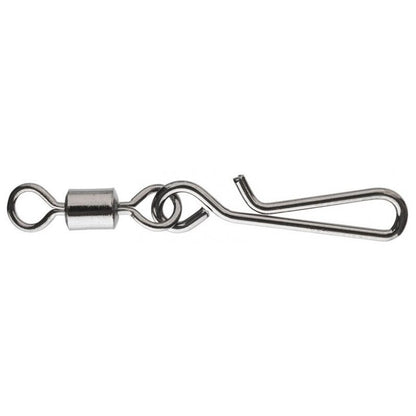 DAIWA Fast Attach Snap M 14kg 10Stk, durable metal snap with swivel for secure terminal tackle connections, ideal for fishing setups.