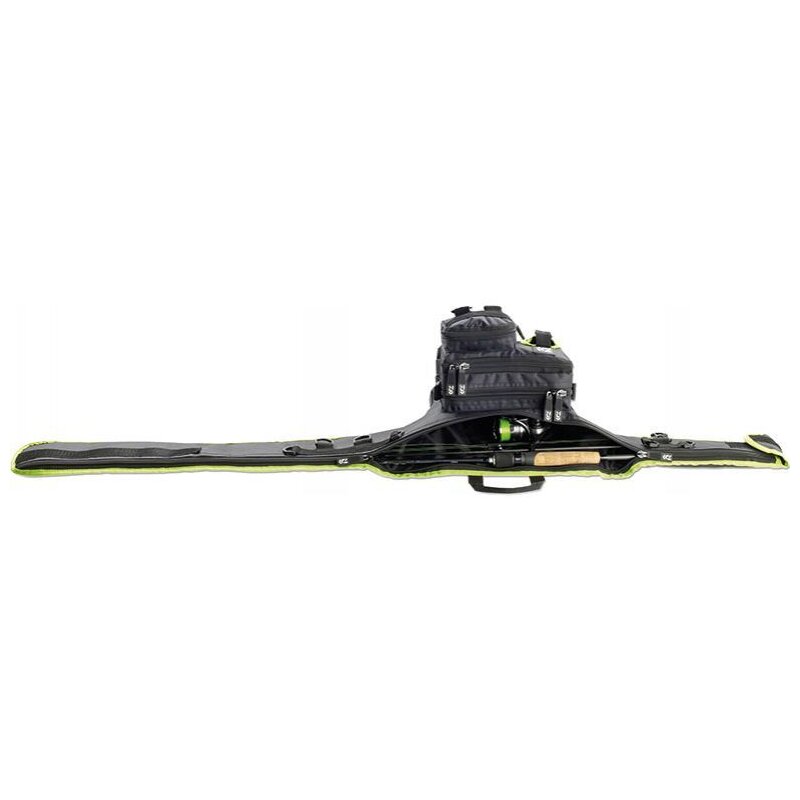 DAIWA Prorex Converter Stalker Ruten- & HÃƒÂ¼fttasche 3m 157cm with black and green design, featuring compartments for rods and accessories, ideal for fishing enthusiasts.