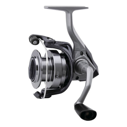 OKUMA Azakai 30 fishing reel with a sleek silver and black design, featuring a durable handle and smooth spool system for optimal performance.