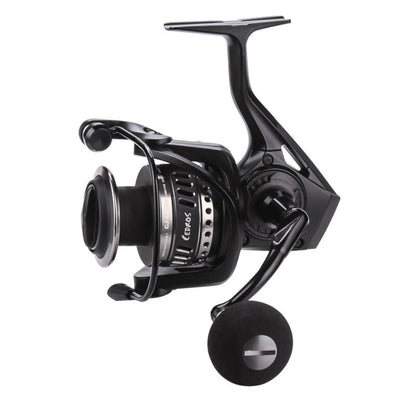 OKUMA Cedros Spin 5000H HS fishing reel with sleek black design, ergonomic handle, and durable construction for saltwater fishing.